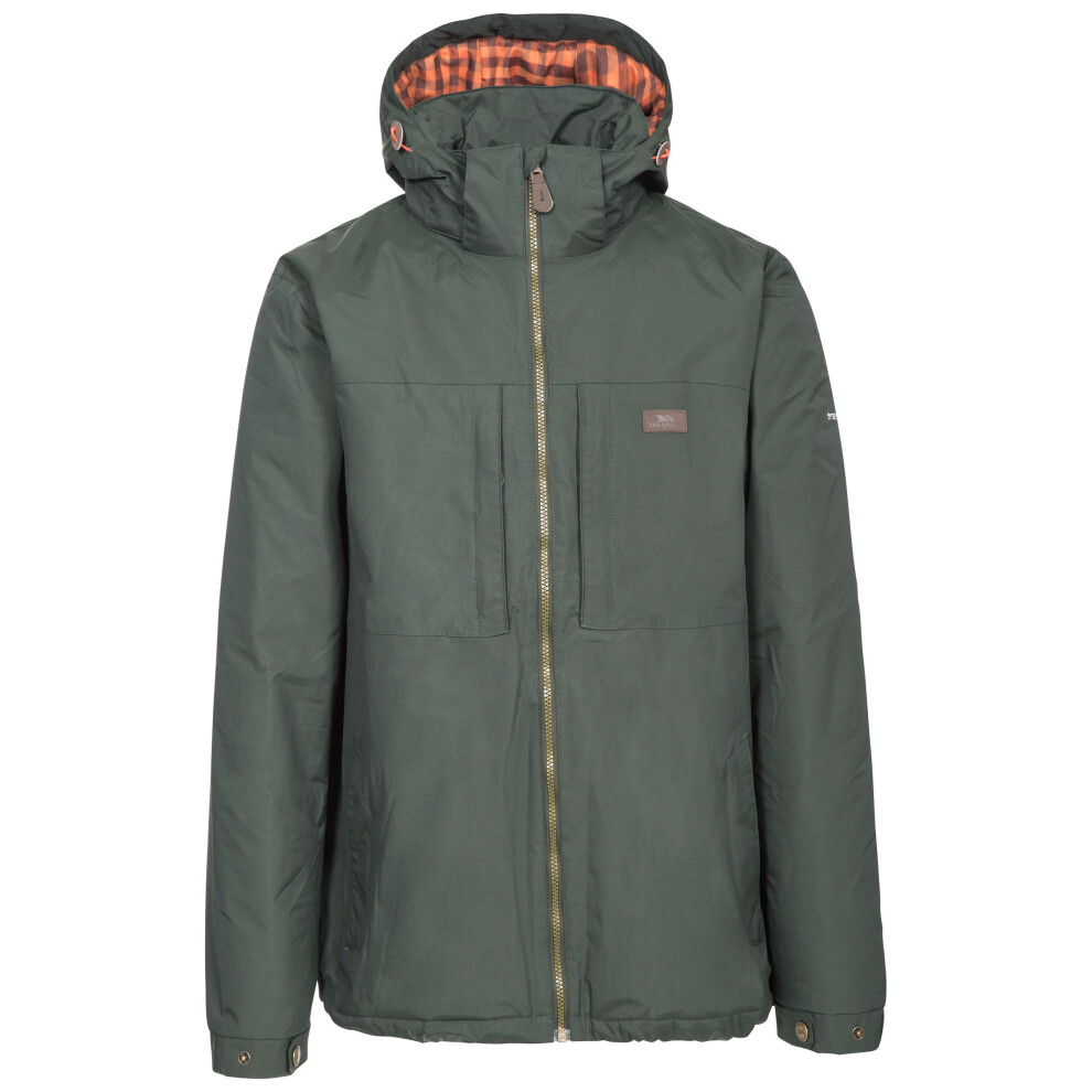 (XS, Olive) Trespass Mens Waterproof Jacket With Hood Savio