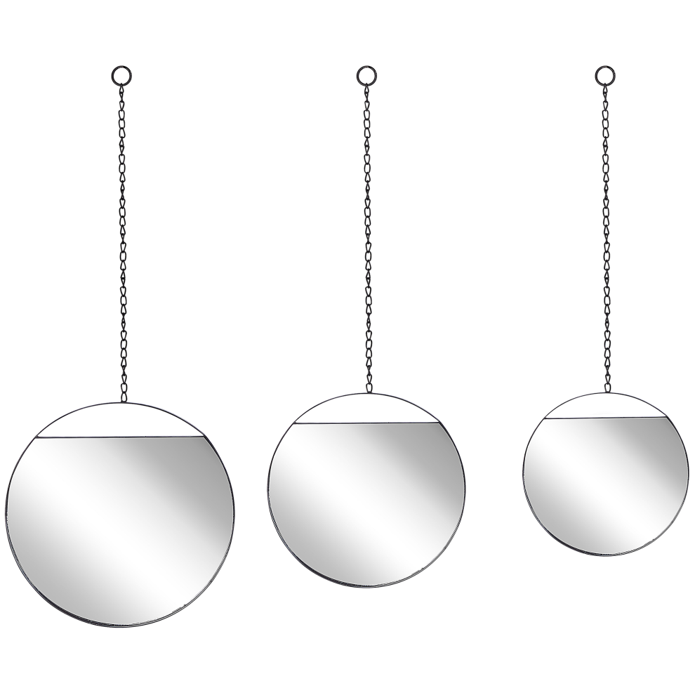 Wall Mirror ODOS 33/29/24 cm 80/75/69 cm Metal Black