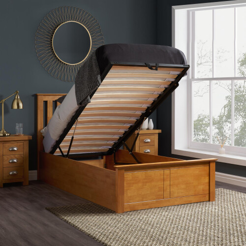 Birlea Single Oak Ottomam Bed 3FT Storage Bed Frame Birlea Phoenix 90cm 1