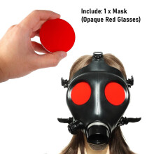 (Opaque Red) Cosplay Half Face Silicone Gas Mask, Latex Fetish Accessories