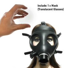 (Transparent) Cosplay Half Face Silicone Gas Mask, Latex Fetish Accessories