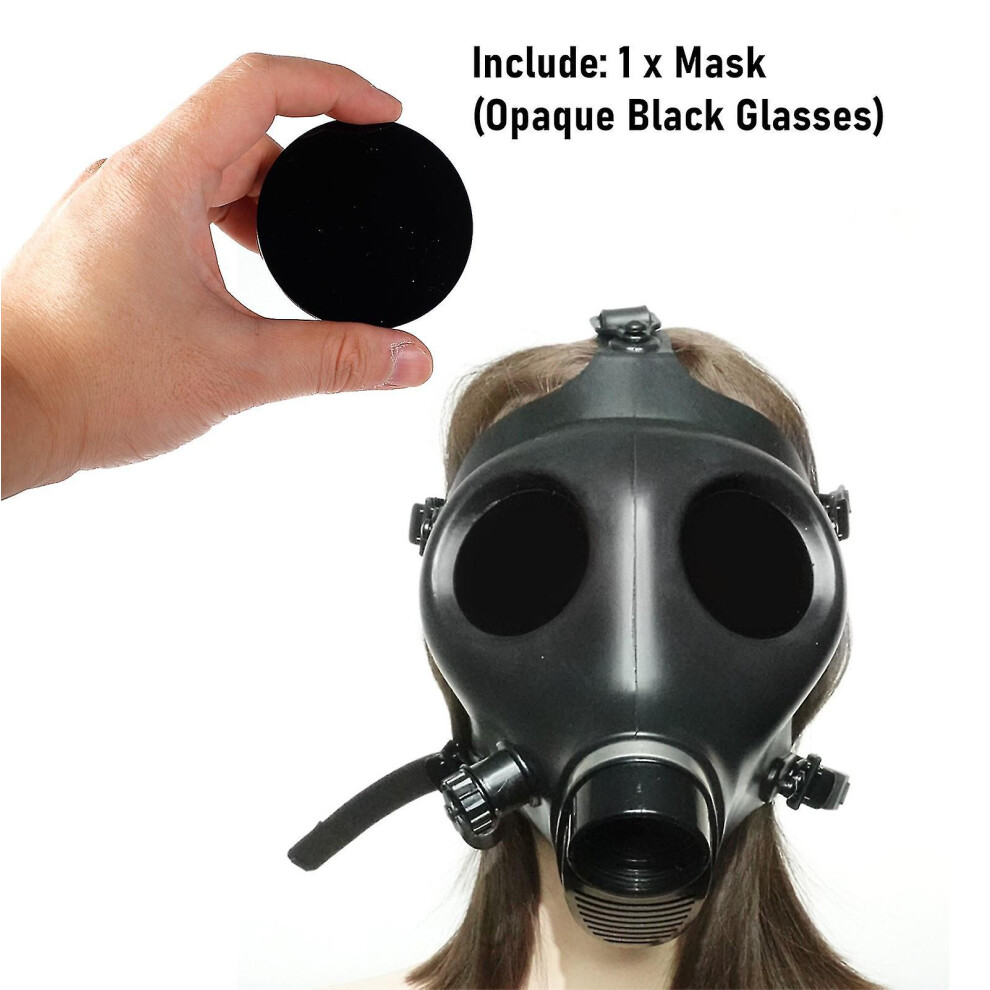 Black (Opaque ) Cosplay Half Face Silicone Gas Mask, Latex Fetish Accessories