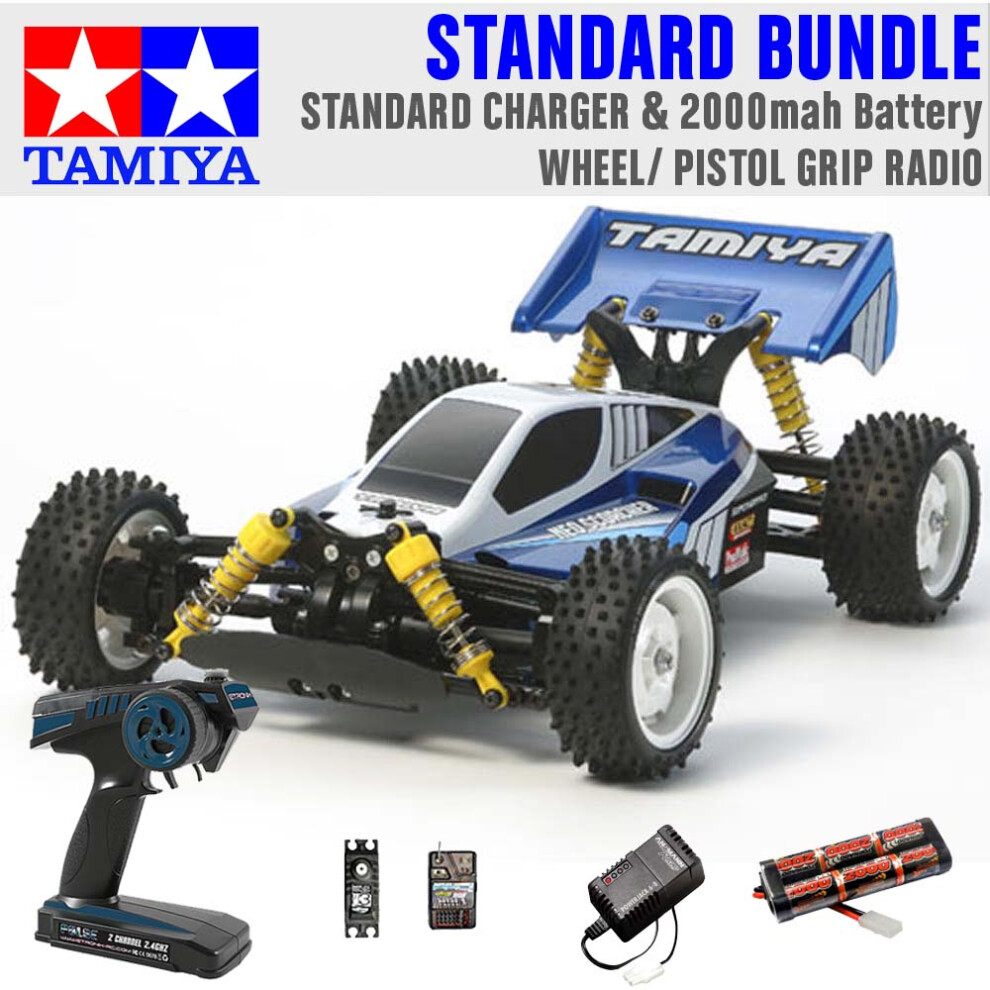 TAMIYA RC 58568 Neo Scorcher Buggy (TT-02b) 1:10 Standard Wheel Radio Bundle