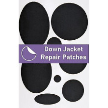 (Black) Down Jacket Repair Patches Pre-cut, Self-adhesive, Soft, Waterproof