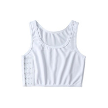 (White, XL) Women Breathable Chest Breast Binder Side Buckle Short Vest Tops Chest Binder Underwear Tank Tops Wireless Chest Wrap Bandage