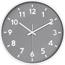 (Grey) Modern Wall Clock,12 Inch 3d Number Non Ticking Silent Quartz Operated Wall Clocks