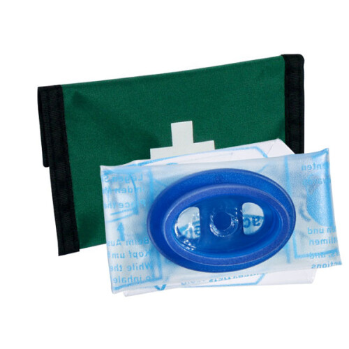 CLICK MEDICAL RESUSCIADE FACE SHIELD IN POUCH GREEN