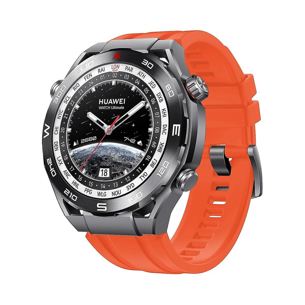 (Orange) Silicone Strap For Huawei Watch Ultimate 3Pcs Longer Style Orange 9363541077667