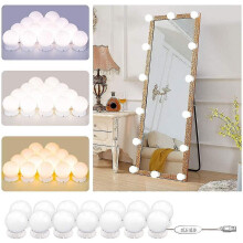 Diy Hollywood Style Led Vanity Makeup Mirror Lights With 14 Globe Bulbs