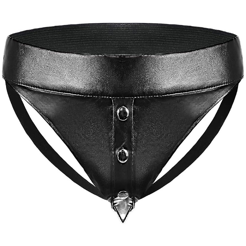 Men's Sexy T-back Low Rise Leather Thongs: Erotic Clubwear