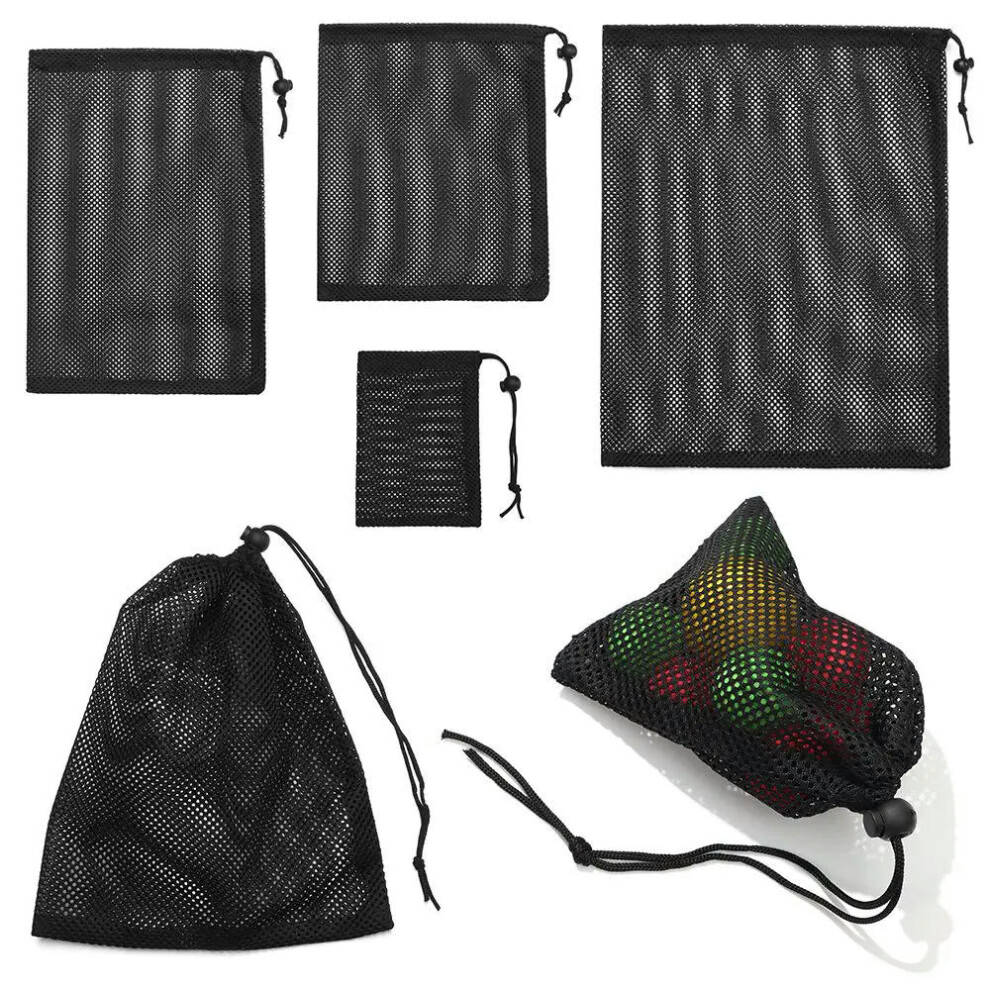 (35x40cm) Durable Nylon Mesh Drawstring Storage Pouch Bag Multi Purpose Home Travel Outdoor Activity Pouch Laundry Bag