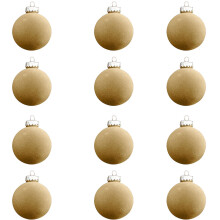 (Purple) 12 Pcs Velvet Christmas Balls Flocked Christmas Tree Ball Ornaments Plastic Balls Xmas Decorative Hanging Ornaments Christmas Tree Decoration 3.14 In