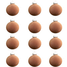 (Brown) 12 Pcs Velvet Christmas Balls Flocked Christmas Tree Ball Ornaments Plastic Balls Xmas Decorative Hanging Ornaments Christmas Tree Decoration 3.14 In