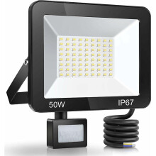 50w Motion Sensor Led Outdoor Floodlight, Ip67 Waterproof Led Spotlight With Sensor, 5000lm 7000k Cool White Outdoor Lighting, Outdoor Lamp For Garden