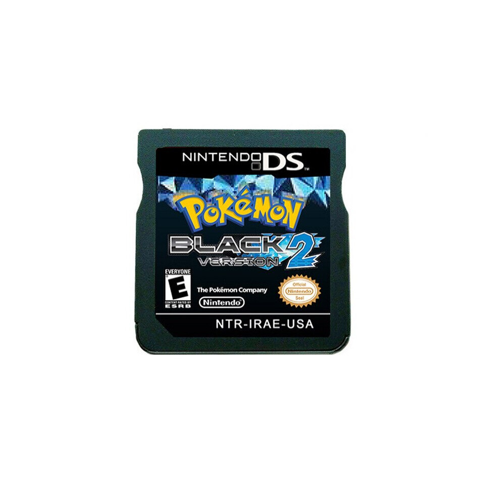 (BLACK VERSION 2) DS Video Game Cartridge (R4 Memory Card Version) Pokemon HeartGold SoulSilver Black White for NDS/2DS/3DS/NDSL