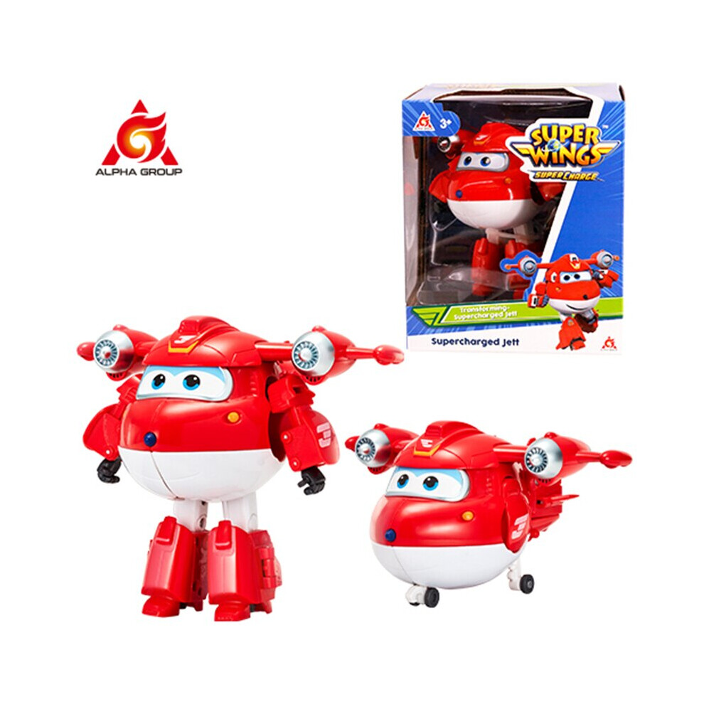 (Supercharged Jett) Super Wings 5 Inches Transforming Jett Dizzy Donnie Deformation Airplane