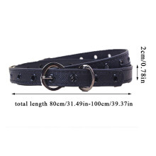 (90cm, black 3) Children Belt Kids Cute Peach Heart Buckle Faux Leather Belts For Girls