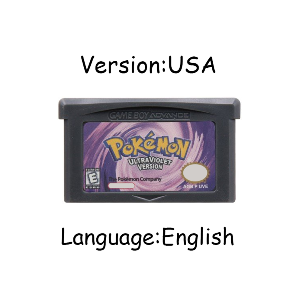 (USA-Ultraviolet) Pokemon Series GBA Game Cartridge 32 Bit Video Game Console Card AshGray Dark Cry Liquid Crystal Pearl for GBA NDSL