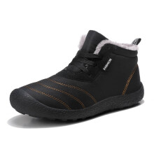 (41, Black plus velvet) Men's boots winter with fur 2023 warm snow boots men's shoes footwear