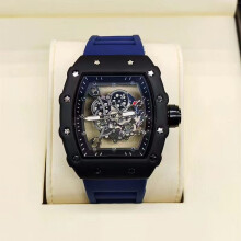 (Blue) Richard 3-pin transparent bottoming full function men's watch top brand luxury watch men's quartz automatic calendar couple 2023 Watches