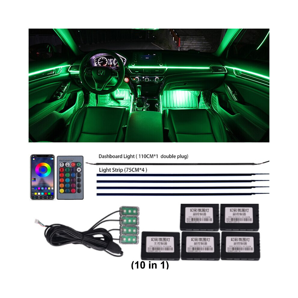 (Not rainbow 10 in 1) 18  in 1 22 in 1 Streamer Symphony Car Ambient Lighting Interior 213 64 Color Rgb Led Light Rainbow Dashboard Acrylic Strip Kit-image-OPC-PDPNXQ6-NEW