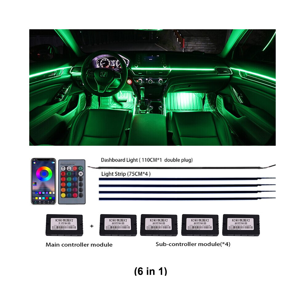 (Not Rainbow 6 In 1) 18 In 1 22 In 1 Streamer Symphony Car Ambient Ing Interior 213 64 Color Rgb Led Rainbow Dashboard Acrylic Strip Kit Light 8210516624924