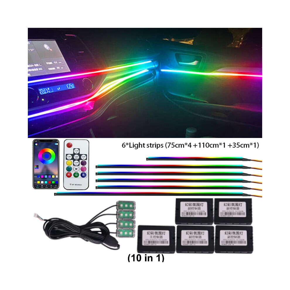 (Symphony 10 In 1) 18 In 1 22 In 1 Streamer Symphony Car Ambient Ing Interior 213 64 Color Rgb Led Rainbow Dashboard Acrylic Strip Kit Light 8210516624979