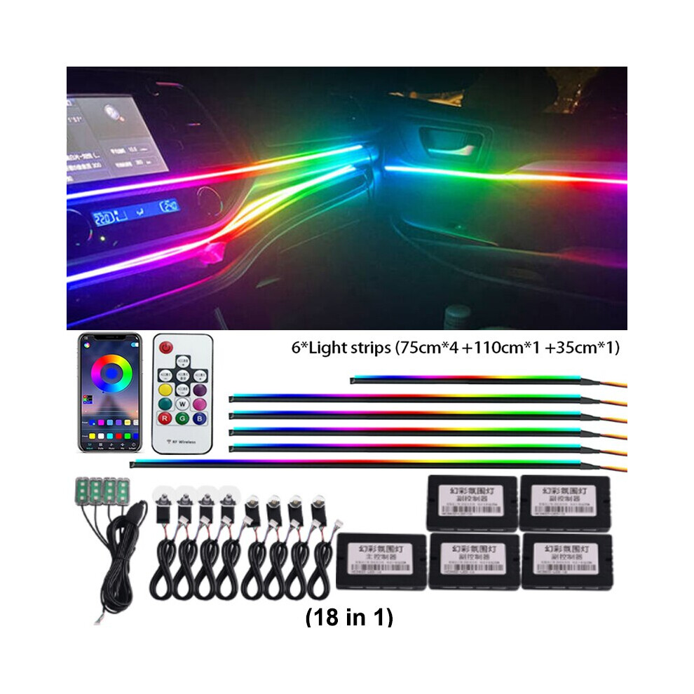 (Symphony 18 In 1) 18 In 1 22 In 1 Streamer Symphony Car Ambient Ing Interior 213 64 Color Rgb Led Rainbow Dashboard Acrylic Strip Kit Light 8210516625006
