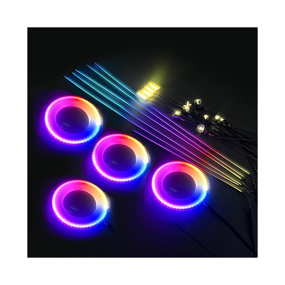 (Symphony 2 In 1) 18 In 1 22 In 1 Streamer Symphony Car Ambient Ing Interior 213 64 Color Rgb Led Rainbow Dashboard Acrylic Strip Kit Light 8210516624917