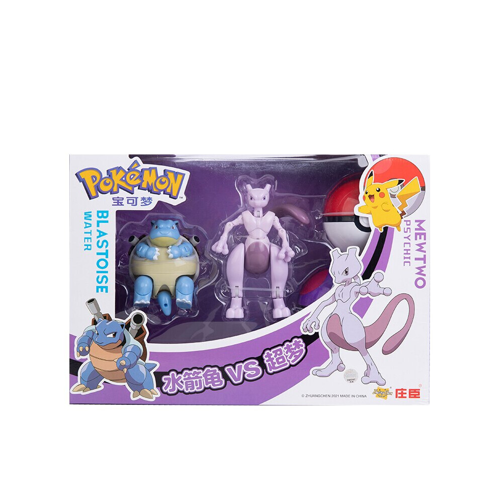 (Blastoise Mewtwo) Original Box Pokemon 12 Styles Pokeball Deformation Toy Set Anime Figure