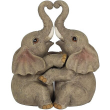Fo_66138 Elephant Embrace Couple Ornament - Resin Elephant Couple Statue, Romantic Gift for Weddings & Anniversary