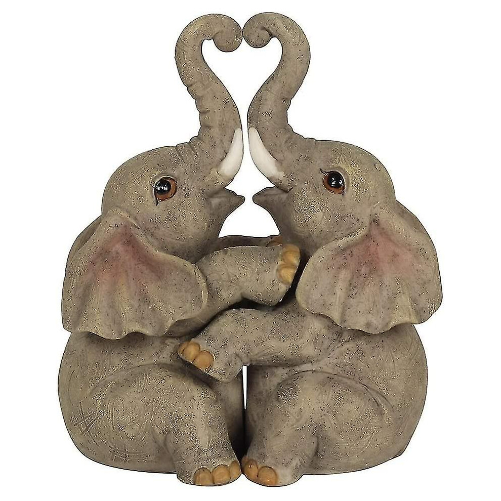 Fo_66138 Elephant Embrace Couple Ornament - Resin Elephant Couple Statue, Romantic Gift for Weddings & Anniversary