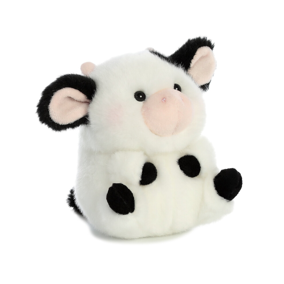 Aurora? Round Rolly Pet? Daisy Cow? Stuffed Animal - Adorable Companions - On-The-Go Fun - White 5 Inches