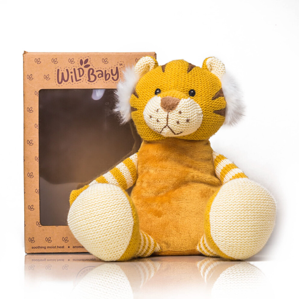 WILD BABY Tiger Stuffed Animal - Heatable Microwavable Tiger Plush Stuffed Animal with Aromatherapy Lavender Scent for Kids- Stuffed Tiger Plush 12"