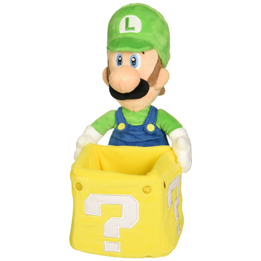 Little Buddy Super Mario Bros. Luigi Holding Coin Block Stuffed Plush, 10""", Multi-Colored (1350)