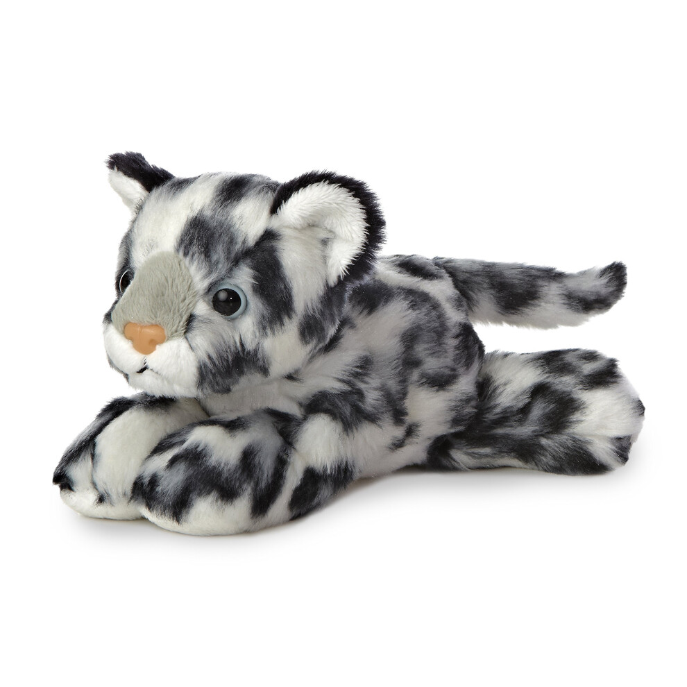 Aurora? Adorable Mini Flopsie? Snow Leopard Stuffed Animal - Playful Ease - Timeless Companions - Gray 8 Inches