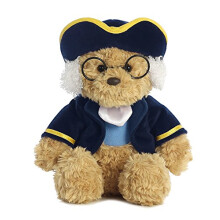 Orso di Peluche Aurora Snuggly Ben Franklin - Compagno Confortevole - Gioco Immaginativo - Marrone 10 Pollici