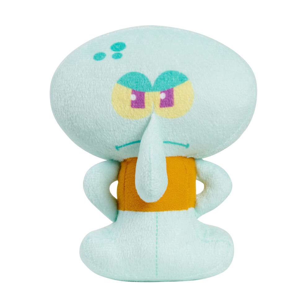 SpongeBob SquarePants 7-inch Small Plush Squidward Stuffed Animal, Kids Toys for Ages 3 Up, Basket Stuffers and Small gifts by Just Play