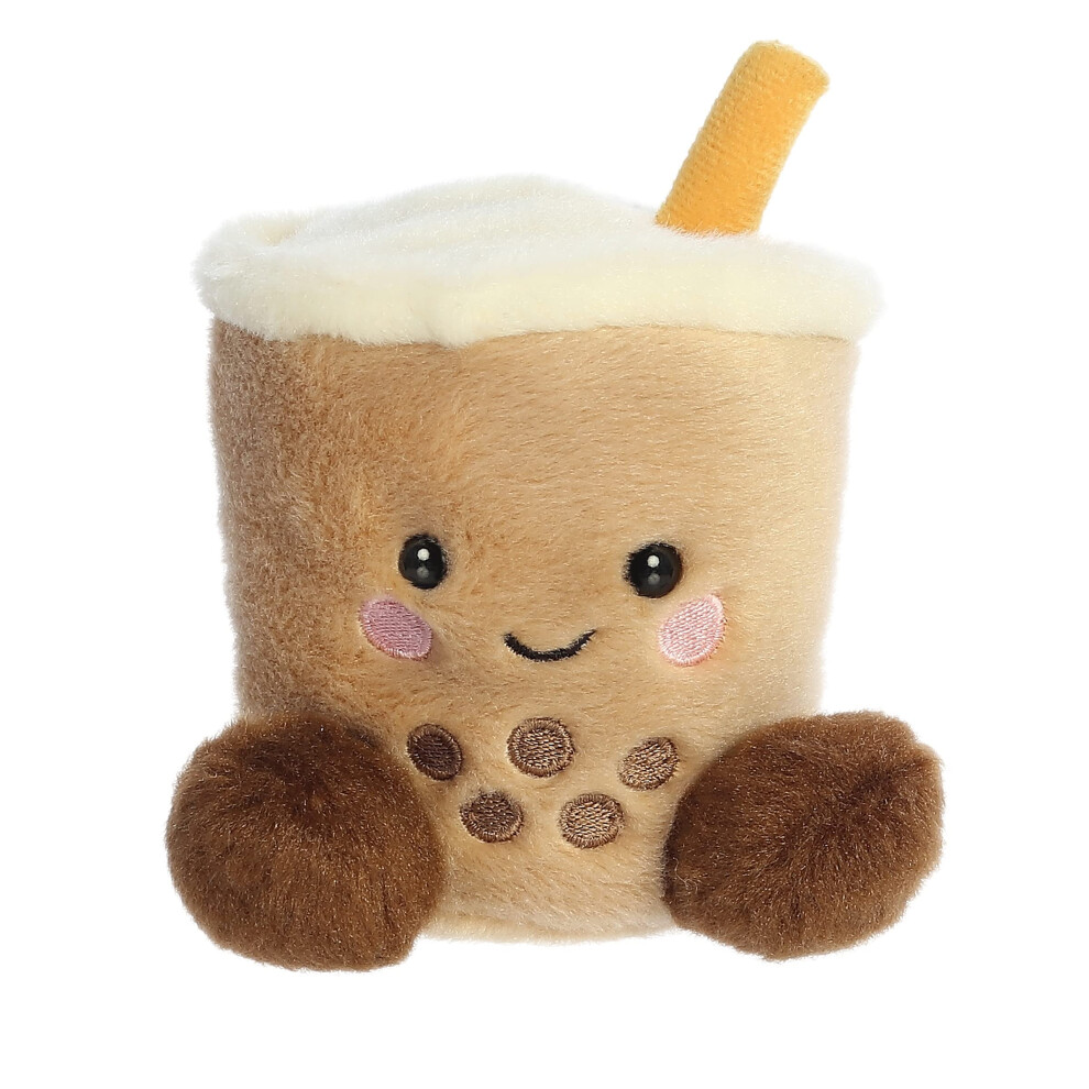 Aurora? Adorable Palm Pals? Milky Tea Boba? Stuffed Animal - Pocket-Sized Fun - On-The-Go Play - Brown 5 Inches