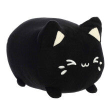 Aurora Meowchi Pêche Noir Sésame - Peluche Colorée - Design Éclatant - 7 Pouces