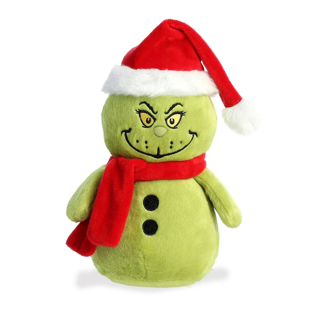 Aurora? Whimsical Dr. Seuss? Grinch Snowman Stuffed Animal - Magical Storytelling - Literary Inspiration - Green 8 Inches