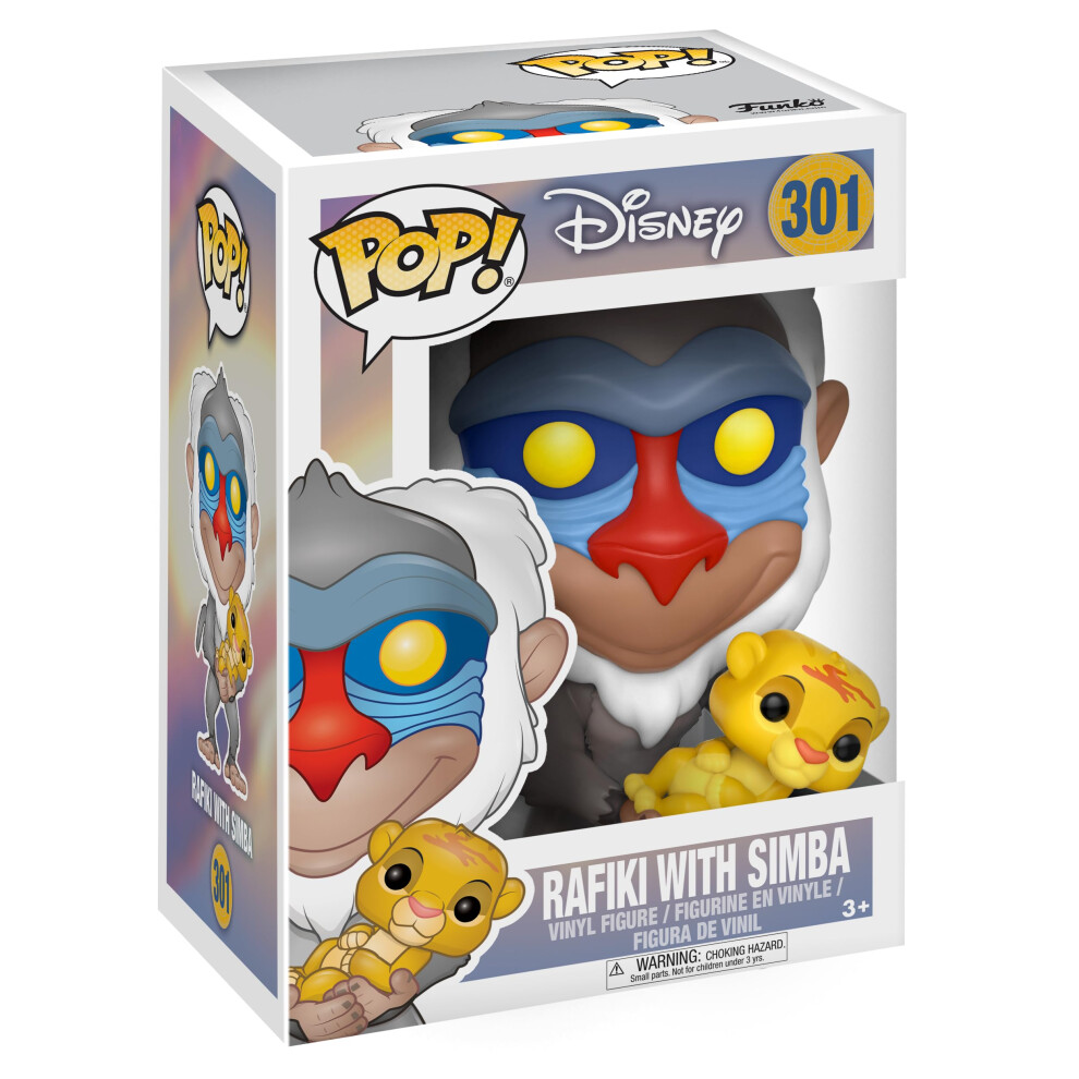 Funko POP Pop Disney Lion King-Rafiki with Simba Toy, Multicolor, 3.75 inches