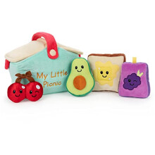 GUND Baby Spielzeugset, Mein kleines Picknick 5-teiliges Plüschspielset mit Rassel und Quietschspielzeug