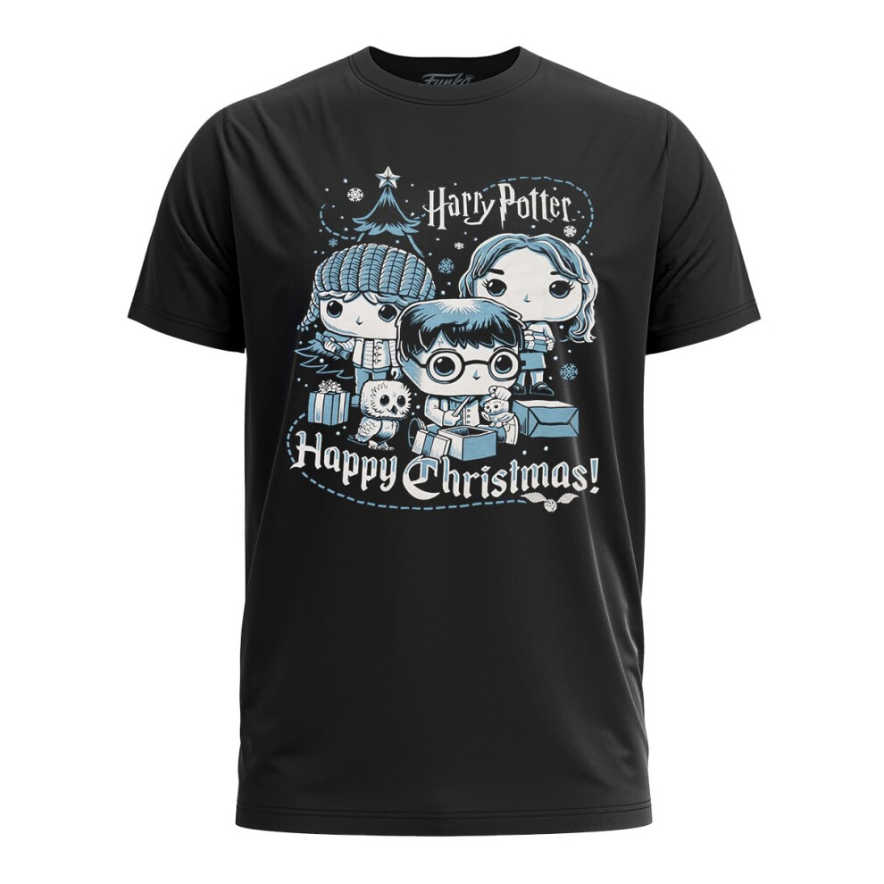 Photos - Other Toys Funko Pop! Boxed Tee: Harry Potter Holiday - Ron, Hermione, Harry - M