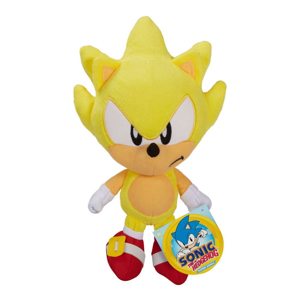 Photos - Other Toys Sonic The Hedgehog Super Sonic 7-Inch Plush Collectible Stuffed Figure