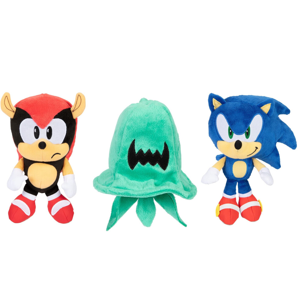 Sonic The Hedgehog 9-Inch Plush classic collectible Sonic Mighty & Jade Wisp 3-Pack