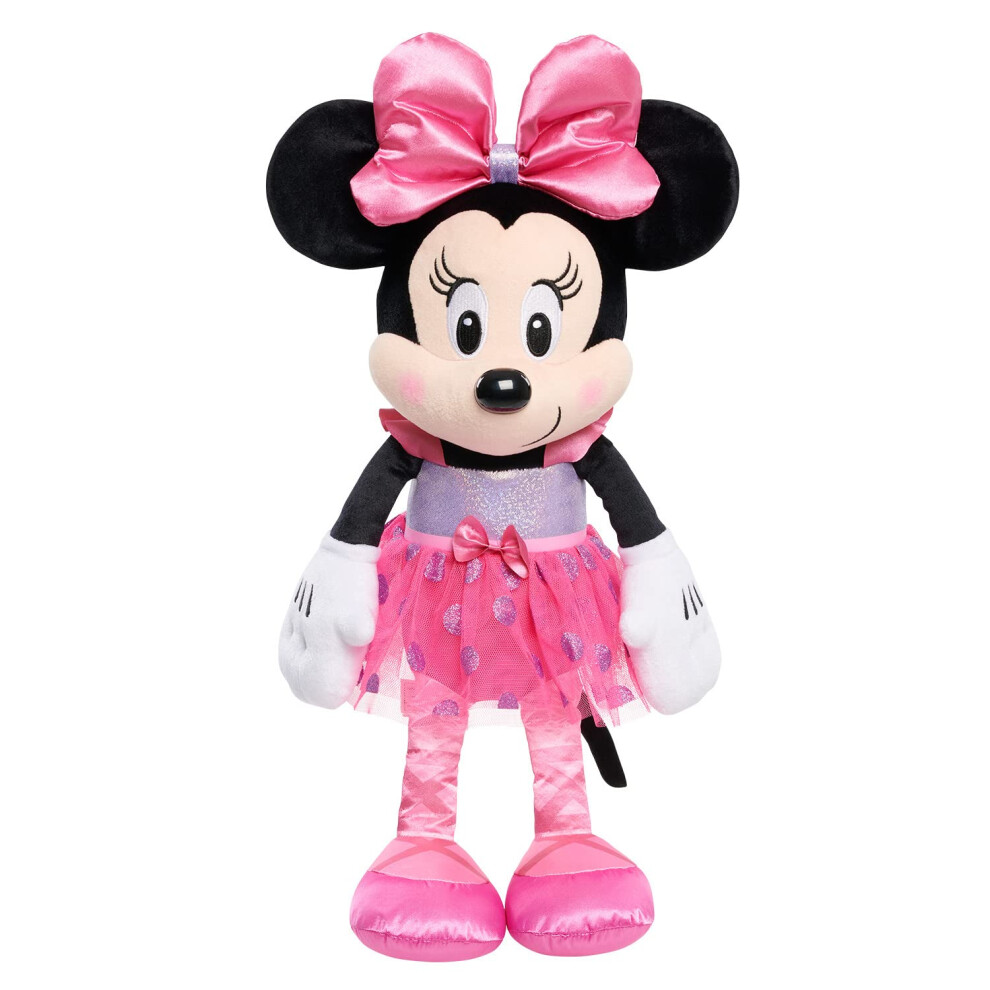 Disney Junior Minnie Mouse 19-Inch Large Minnie Mouse Ballerina Plushie, Officially Licensed Kids Toys for Ages 3 Up by Just Play