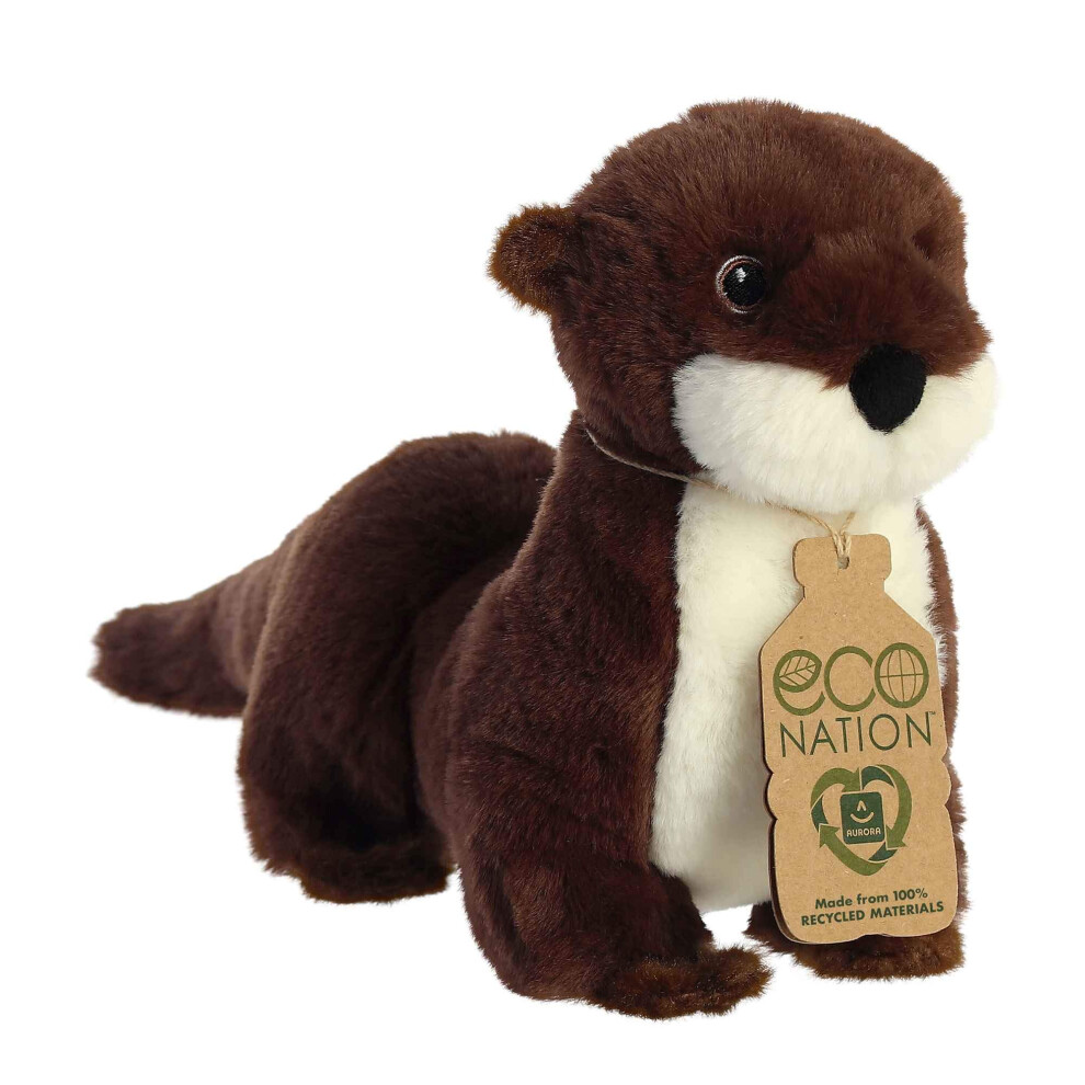 Aurora? Eco-Friendly Eco Nation? River Otter Stuffed Animal - Environmental Consciousness - Recycled Materials - Brown 13.5 Inches