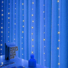 (Blue, 3Mx2M) 3m 4m 6m Led Curtain Garland On The Window Usb Festoon Fairy Lights With Remote New Year Garland Led Lights Christmas Decoration