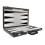 18" Läderimitation Backgammon Set - Sammetsspelplan, Klassisk Svart Bord 4